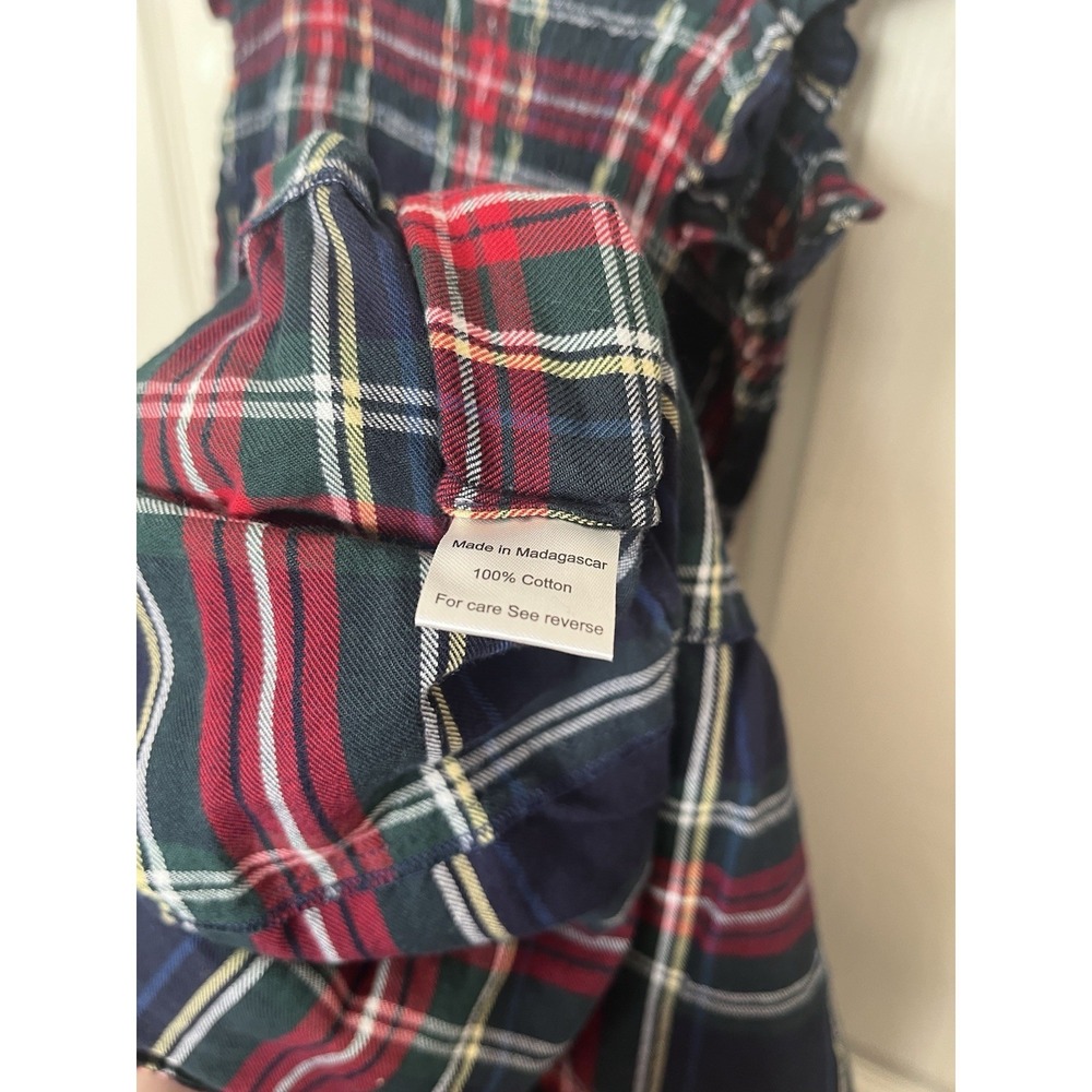 Hill House Home Ellie Nap Dress Tartan Plaid Smocked Navy Women's XS Coastal - Picture 11 of 12